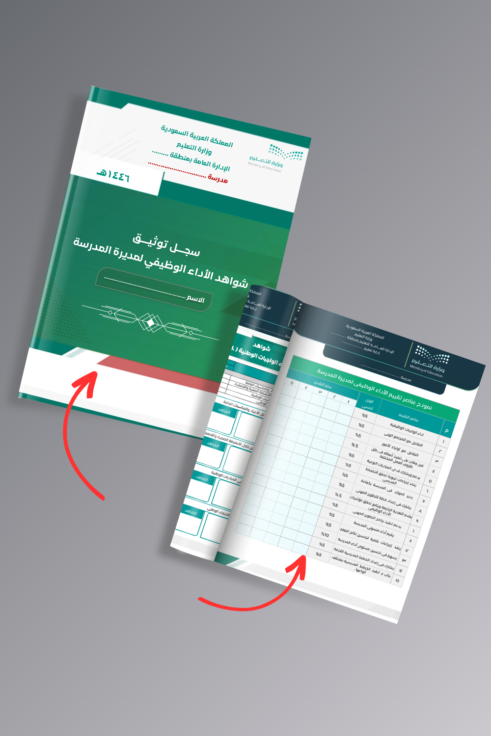 سجل توثيق شواهد الاداء الوظيفي لمدير المدرسة